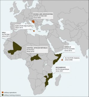 Map 2. The EU’s military missions and operations