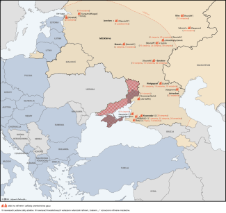 Mapa. Ataki na rosyjskie rafinerie w okresie 1 lipca – 1 października 2025 roku