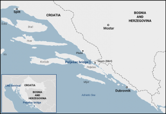 Map 4. Major EU investments: the LNG terminal and the Pelješac bridge