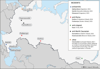 Map. Ethno-religious tensions in Russia are intensifying