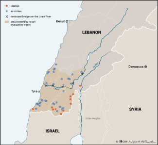 Map. Israeli offensive in Lebanon