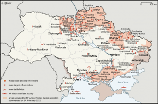 Map. The Russian attack on Ukraine (as of 2 March 11am CET)