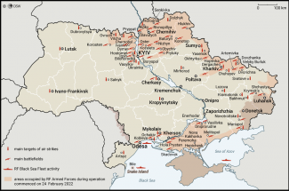 Map. The Russian attack on Ukraine (as of 28 February 11.00 am CET)