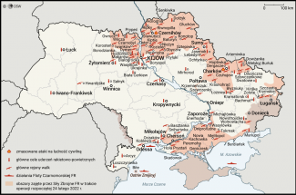 Mapa. Rosyjski atak na Ukrainę (stan na 2 marca, godz. 11.00)