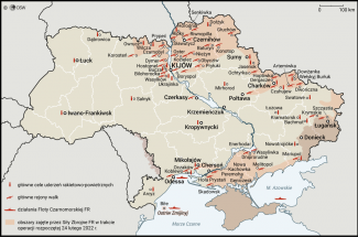 Mapa. Rosyjski atak na Ukrainę (stan na 27 lutego, godz. 13.00)