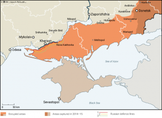 Map. Military situation in southern Ukraine (as of 14 November 2022).