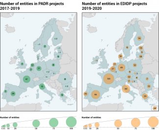 Map 1. Participation in PADR and EDIDP projects