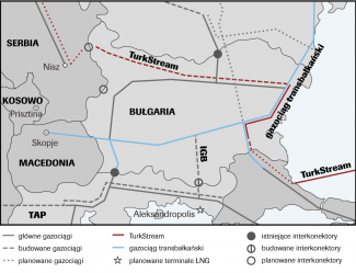 Przebieg bułgarskiego odcinka gazociągu TurkStream