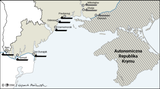 Mapa: Porty czarnomorskie Ukrainy