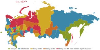 Mapa. Saldo budżetów regionalnych (2025 r). a profil gospodarczy