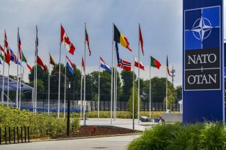 Photo shows NATO headquarters 