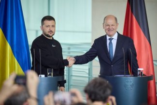 Prezydent Zełenski i kanclerz Scholz