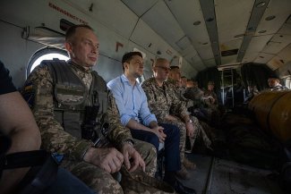 President Zelenski visiting the front line in 2019 