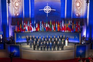 Biden poses for a family photo with NATO leaders