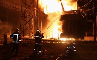 Pożar infrastruktury po rosyjskim ataku