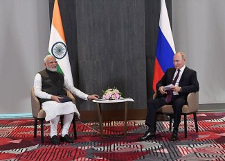 Narendra Modi and Wladimir Putin
