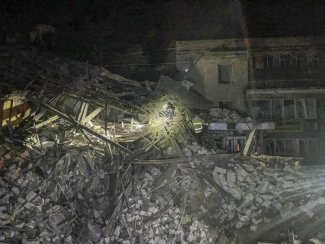 Zdjęcie przedstawia zniszczenia wojenne w Odessie 