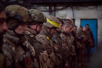 Photo shows Ukrainian soldiers