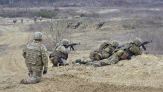 Ukrainian army and 3-15 infantry Soldiers partner for section live-fire exercise