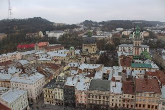 Zdjęcie przedstawia widok na Lwów