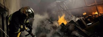Photo shows a fire