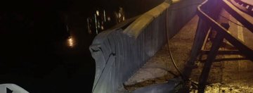 Effects of the Russian attack on Kyiv’s Pivdennyi Bridge