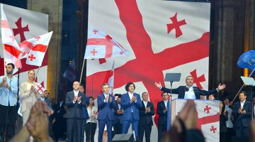 Georgian Dream proforeign agent law rally Tbilisi 29 April 2024