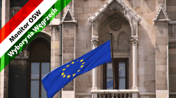 flaga UE na budynku parlamentu węgierskiego